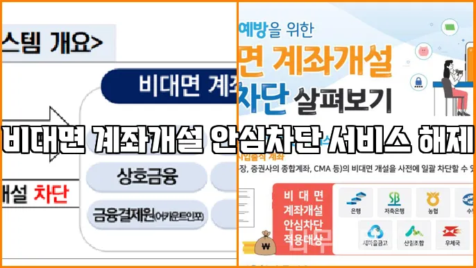 비대면 계좌개설 안심차단 서비스 해제
